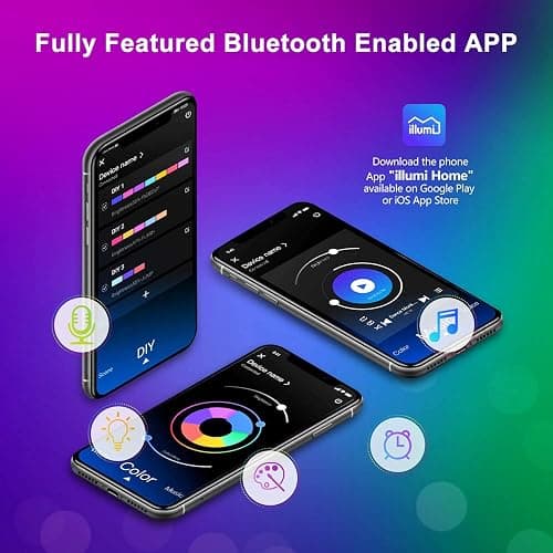 Mexllex LED Strip Lights 10M (1X10M) APP Control Colour Changing LED Lights with Remote, Music Sync Built-in Mic, SMD RGB Light Strips RGB LED Strip, Led Lights for Bedroom Home Decoration thumbnail 4
