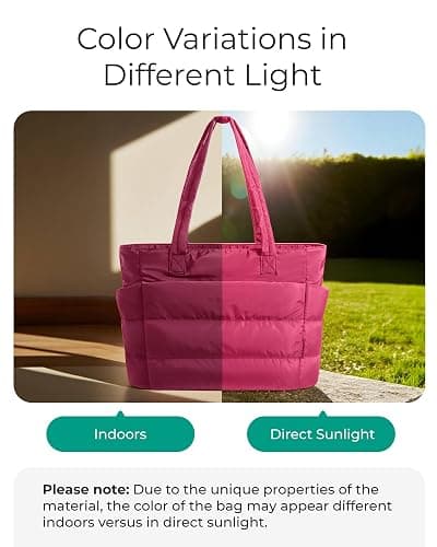 BAGSMART Tote Bag for Women, Lightweight Puffy Tote Bag with Compartments Shoulder Bag Handbag for Travel, Work, Gym thumbnail 3