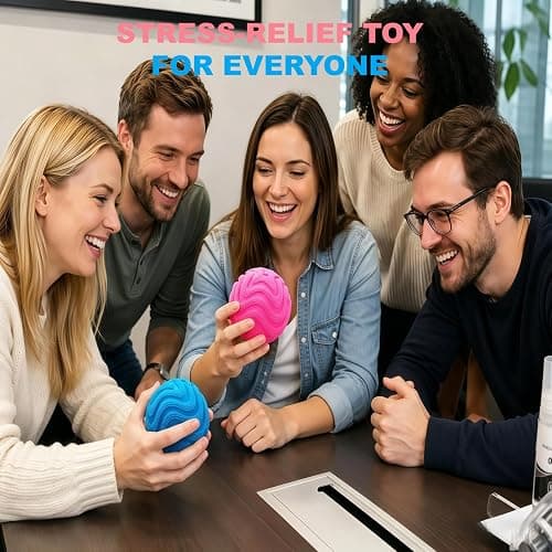 Fuzz Ball Squishy Stress Ball, Squishy Stress Relief Fuzzball, Slow Rising Memory Foam Squishy Fidget Fuzz Balls, Adults Anxiety Squeeze Toys (Pink) thumbnail 3