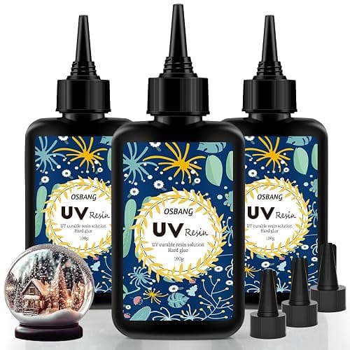OSBANG Crystal Clear Hard UV Resin Upgraded Formula Ultraviolet Fast Curing for Jewelry Making Craft Decoration, Hard Transparent Glue Solar Cure Sunlight Activated Resin Casting & Coating（300g） - Image 1