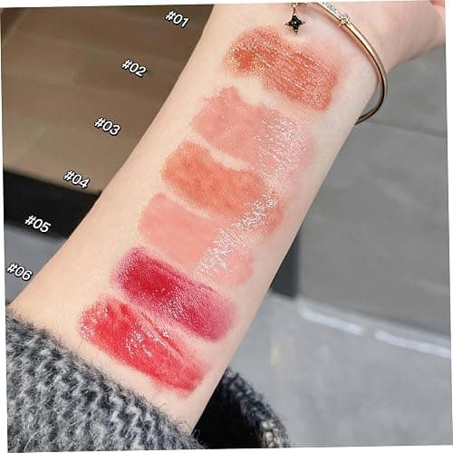 BEAHING Lip Gloss 6Pcs/Set Heart-shaped Jelly Lipstick, Moisturizing Nourishing Long Lasting Non-stick Glossy Lip Balm Makeup thumbnail 2