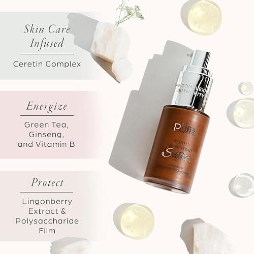 PÜR MINERALS 4-in-1 Love Your Selfie Foundation & Concealer - Longwear Full Coverage Liquid Makeup Foundation with Hydrating Blend for Refined-Looking, Natural Beauty Glow, Skin Texture & Tone thumbnail 4