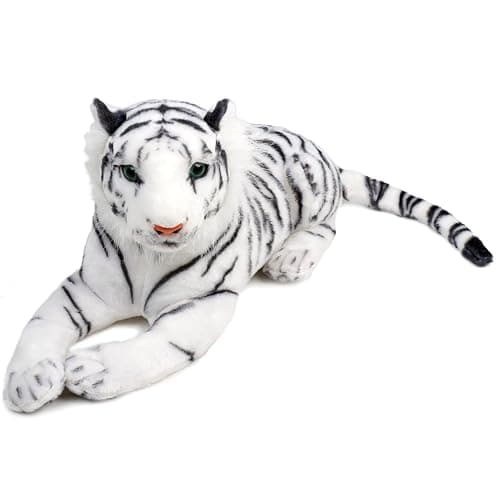 TigerHart Saphed The White Tiger - Squeeze Me! - 17 Inch Stuffed Animal Plush - Image 1