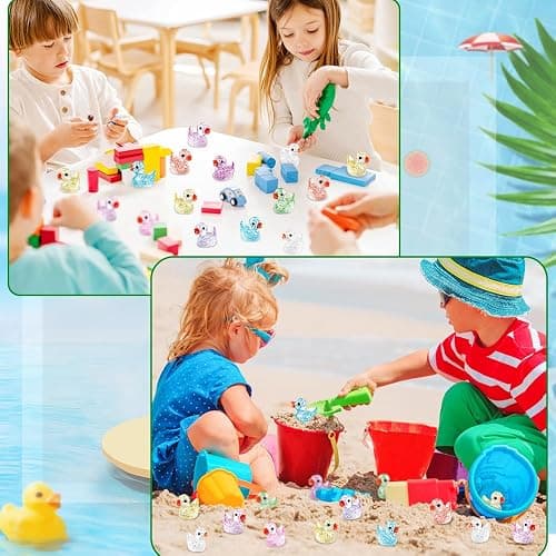 DULEFUN 100pcs Mini Glitter Ducks Colorful Tiny Small Little Resin Ducks to Hide Plastic Animal Figures for for Dollhouse Micro Dollhouse Landscape Aquarium Decorations thumbnail 7