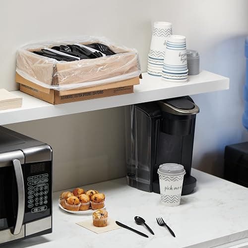 1,000 Plastic Disposable Cutlery Bulk Variety Pack Black Medium Weight Includes 334 forks, 333 knives, 333 soup spoons, Disposable Silverware Plastic Cutlery thumbnail 2