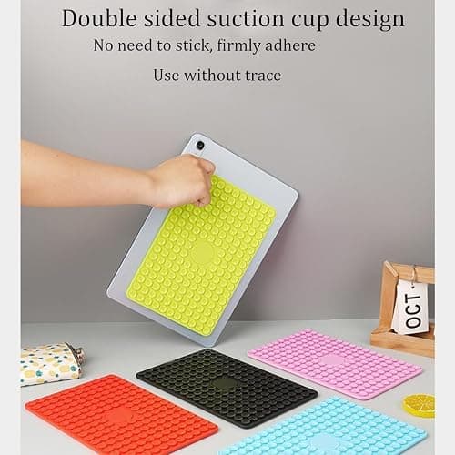 Rookii Silicon Tablet Stand with Suction Cup,Hands-Free Mirror Shower Phone Holder,Tiktok Videos and Selfies.for All iPad Size 5.4"*8.3" (Pink) thumbnail 4
