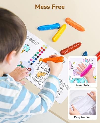 JoyCat 16 Colors Jumbo Crayons for Toddlers 1-3 4 5 6 year old Kid,Easy-Grip,Unbreakable,Non-Toxic,Washable,big,Triangular toddler Crayons with Coloring Activity Paper,Ideal for Kids with Art Supplies - 16 thumbnail 5