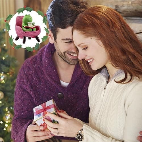 Refintural Miniature Frog Figurines - Funny Frog Sculpture for Shelf, Desk Decoration - Frog Desk Accessories - Perfect Cute Frog Gift for Frog Lovers(Pink Sofa) thumbnail 6
