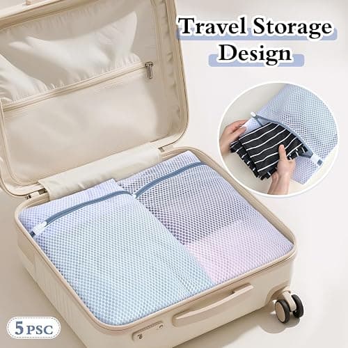 Durable Mesh Laundry Bags 5-Pack (12x16 Inch) Delicates Protector for Lingerie & Baby Clothes thumbnail 5