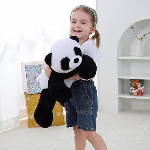 JellyMallow 5 lbs 24" Weighted Stuffed Animals Panda Plushie Pillow | Cute Panda Weighted Plush Pillow Giant Bear Stuffed Animal for Kids Adults thumbnail 2