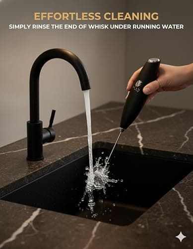 Bean Envy Milk Frother, Coffee Stirrers, Frother Wand, Milk Frother Handheld, Frother with stand, Hand Blender for Coffee, Lattes, Cappuccino, Matcha and Hot Chocolate – Kitchen Gifts - Black thumbnail 6