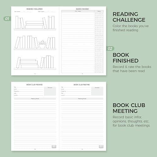 Verveorig Book Reading Journal with 60 Reviews, Reading Accessories & Bookish Gifts for Books Lovers & Readers Women, Hardcover Book Tracker Reading Log Journal, 5.7" x 8.3", Purple thumbnail 6
