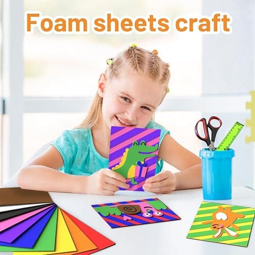 Do²ping Foam Sheets Crafts, 8.5x5.5 Inch 10 Colors Craft Foam Paper for Crafts Project Scrapbooking DIY Cosplay (10 Sheets) thumbnail 2
