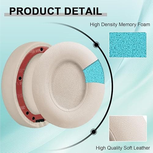 Replacement Ear Pads for Beats Studio 2 & Studio 3 Wired & Wireless Headphones, Ear Cushions, Headset Earpads, Ear Cups Cover with Soft Protein Leather-Pink thumbnail 4
