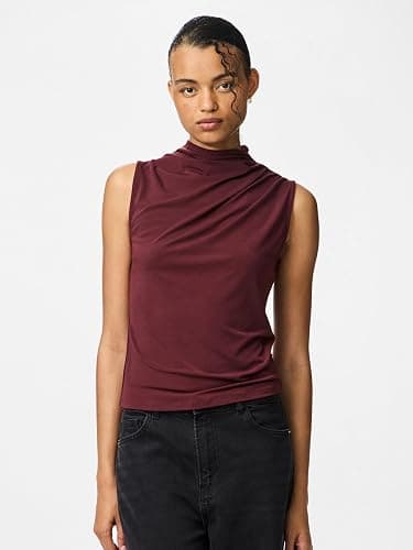PIECES Women's Pcmadison Sl Draped Top Noos Bc thumbnail 2