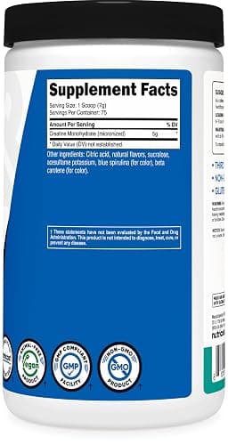 Nutricost Creatine Monohydrate Powder (Coastal Explosion, 500 Gram) - Micronized Creatine Supplement - Vegan, GMO-Free, Gluten Free thumbnail 5