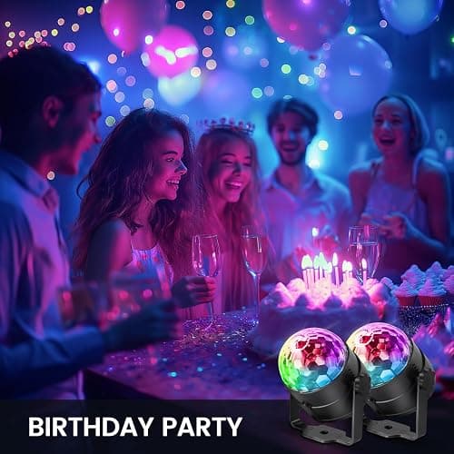 NEQUARE Disco Ball DJ Party Lights Sound Activated with Remote Control Strobe Lamp 7 Modes Stage Light for Home Room Dance Parties Karaoke Halloween Christmas Birthday Decorations[3-Pack] thumbnail 8