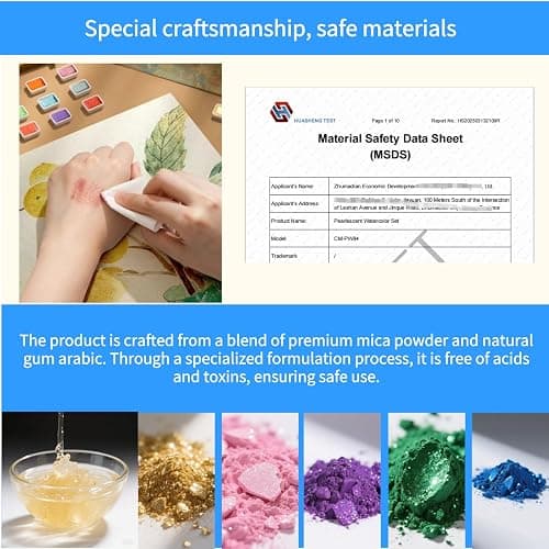 YZYBFUQ 2ml Large Capacity Metallic Watercolor Paint Set, 36/60/84 Color Metallic/Pearlescent/Glitter/Color Shifting/Shimmer Water Color Paint for Adult Kids with 2 Paintbrushes thumbnail 5