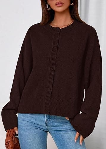 KIRUNDO Cardigan Sweaters for Women Fall Trendy Long Sleeve Chunky Knit Button Up Oversized Winter Jacket Casual Outwear thumbnail 6