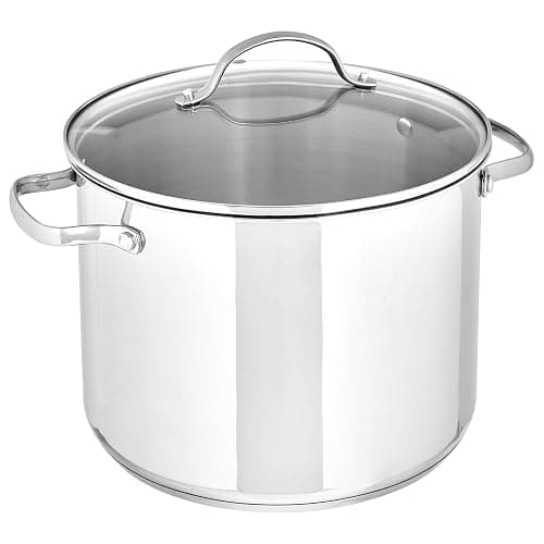 Amazon Basics Stainless Steel Stock Pot with Lid, 8-Quart, Silver - Image 1
