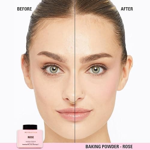 Revolution Beauty London, Loose Baking Powder, Makeup Setting Powder, Long-Lasting Coverage, Mattifies & Reduces Shine, Rose, 1.12 oz thumbnail 4
