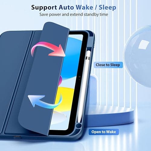 TiMOVO Case for iPad (A16) 11th Generation 11 Inch 2025, iPad 10th Generation Case 10.9 Inch 2022 with Pencil Holder,Slim Protective Cover with Clear Back Shell,Auto Wake/Sleep, Abyss Blue thumbnail 5