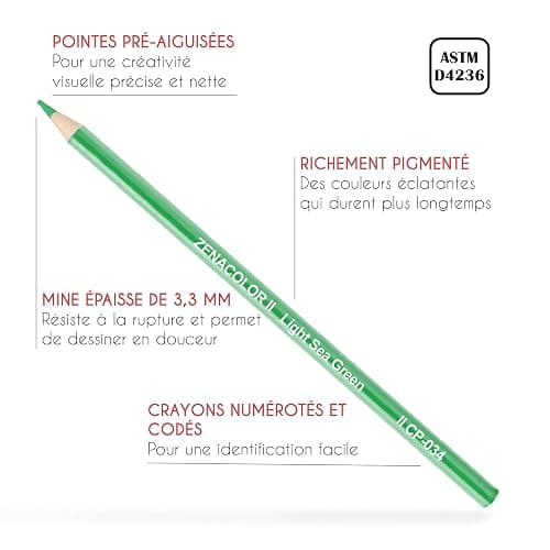 Zenacolor - 72 Crayon de Couleurs Professionnel, avec Trousse de Transport - Set de 72 Couleurs Uniques - Dessin, Esquisse, Coloration - Crayons de Couleur pour Adultes et Enfants thumbnail 4