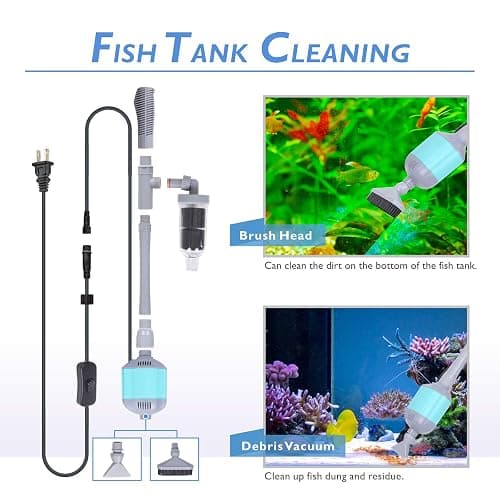 hygger 360GPH Electric Aquarium Gravel Cleaner, 5 in 1 Automatic Fish Tank Cleaning Tool Set Vacuum Water Changer Sand Washer Filter Siphon Adjustable Length 15W thumbnail 4
