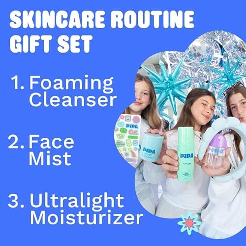 Pipa Skincare Cleanser, Moisturizer & Facial Mist Girls Birthday Gift Set | Safe for Sensitive Skin, Alcohol-Free Dermatologists Approved Skin Care Routine, Foam Wash, Cream & Mist, Girls 8-12 thumbnail 2