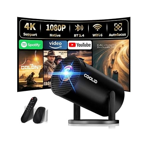 [Apps intégrées & 2026 Upgraded] Mini Vidéoprojecteur Supporte 4K 1080P avec 5G WiFi 6 Et BT 5.4 Le Projecteur Soutien Rotation 180° Portable Projecteur Video Applicable Laptop/HDMI/TV Stick,Negro - Image 1