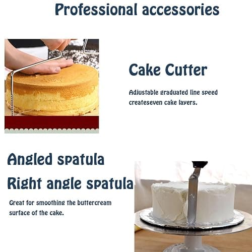 Jninexiu 12 Inch Aluminium Alloy Revolving Cake Stand, Rotating Cake Turntable for Cake, Cupcake Decorating Supplies (35Pcs) thumbnail 7