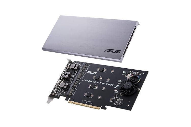 ASUS Hyper M.2 X16 PCIe 3.0 X4 Expansion Card V2 Supports 4 NVMe M.2 (2242/2260/2280/22110) Upto 128 Gbps for Intel VROC and AMD Ryzen Threadripper NVMe Raid thumbnail 5