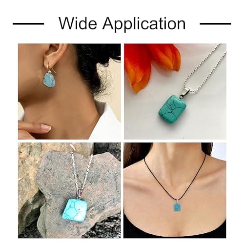Beadthoven 24pcs Natural Turquoise Pendants Irregular Healing Stone Crystal Chakra Reiki Nugget Tumbled Blue Gemstone Charm Beads for DIY Necklace Jewelry Making thumbnail 4