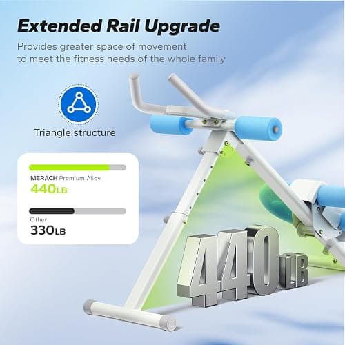 MERACH Ab Machine, Ab Workout Equipment, Adjustable Ab Trainer Machine for Abs Workout at Home Gym, Foldable, Knee Protection, Abdominal Trainer for Stomach Workout thumbnail 4