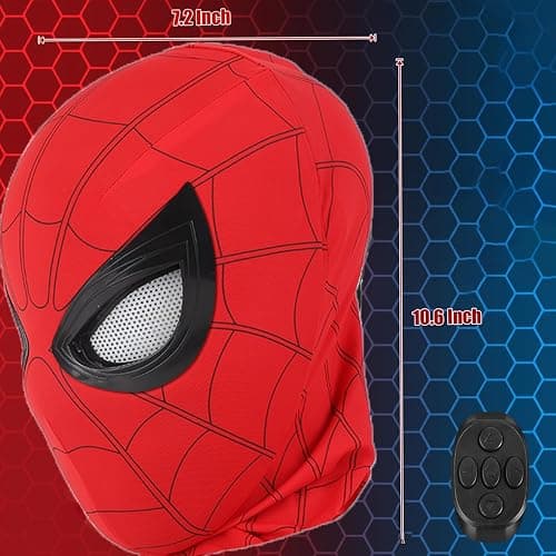 Spider Hero Cosplay Mask with Removable Lenses, Stretch Fabric Full Face | Lightweight stretch material with easy wear design, ideal for Halloween, conventions, photo shoots, and costume collections thumbnail 7
