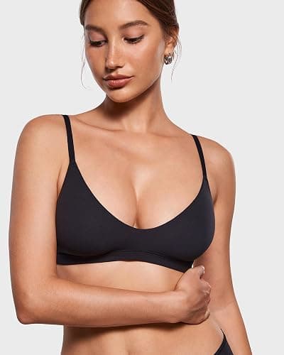 INLYRIC Women's Inbarely Soft Scoop Bralettes No Padding Cami Bras Unlined No Underwire Comfort Sleep Bralette Pullover thumbnail 4