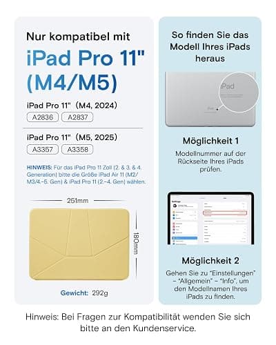 MOFT Dynamic Folio Hülle für 11" iPad Pro (M4 2024/M5 2025), Schlanke Magnetische Tablet Hülle mit Ständer und über 20 Betrachtungswinkeln, Auto Wake/Sleep-Funktion - Panna Cotta thumbnail 2