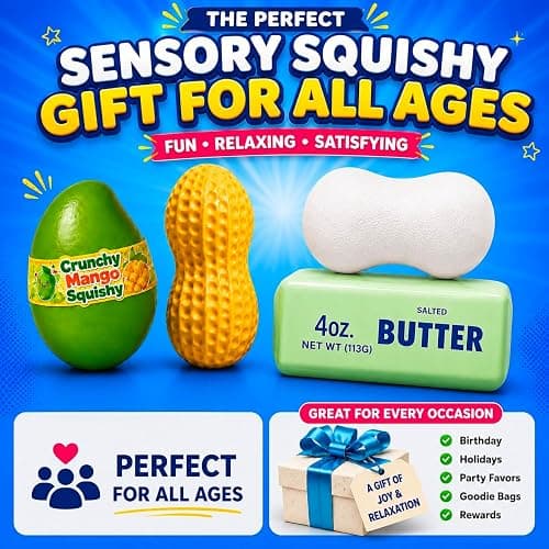 4 PCS Crunchy Butter, Peanut, Soap, Mango Squishy Box, Soft Squishy Toy For Anxiety & Stress Relief, Gifts for Kids & Adults. thumbnail 6