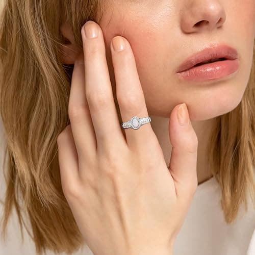 DAYBYDAY Birthstone Rings for Women 925 Sterling Silver/Yellow Gold Plated Gemstome Oval Engagement Promise Rings Size 6-10 thumbnail 3