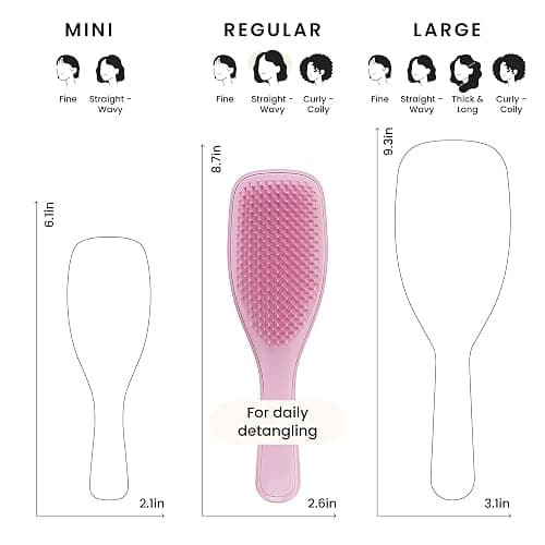 Tangle Teezer Ultimate Detangler Brush for Wet & Dry Hair, Eliminates Knots & Reduces Breakage for All Hair Types, Amazon Exclusive Rosebud thumbnail 7