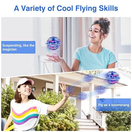 Ciniffo 2026 Upgraded Flying Orb Ball Toy with Dazzling Lights, Magic Hover Spinner, Cool Boomerang Hand Drone, Galaxy Ball Cosmic Globe, Indoor Outdoor Toys Gift for Kids 6 7 8 9 10+ Boys Girls thumbnail 2