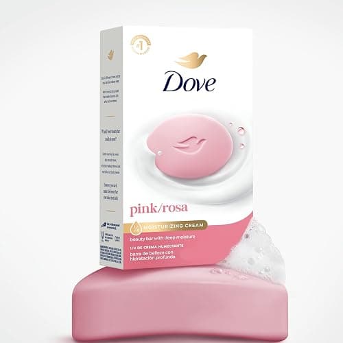 Dove Beauty Bar Soap Pink Rosa, for Soft, Smooth Skin, 6 Bars 3.75 oz | For face, body & hands, Helps cleanse without dryness, With 1/4 moisturizing cream, Sulfate-free thumbnail 3