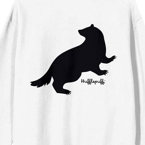 Bioworld Harry Potter Hufflepuff Mascot Adult White Crew Neck Long Sleeve Sweatshirt thumbnail 4
