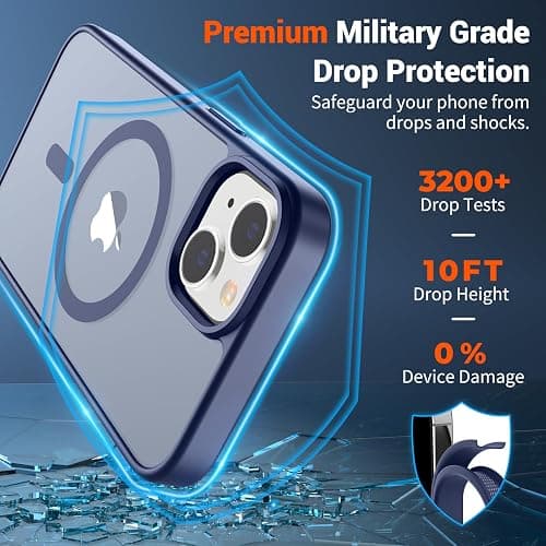 SUPFINE Magnetic for iPhone 15 Case (Compatible with MagSafe) (Military Grade Drop Protection) Slim Translucent Matte Shockproof with Anti-Fingerprint Phone Case, Lavender Gray thumbnail 3