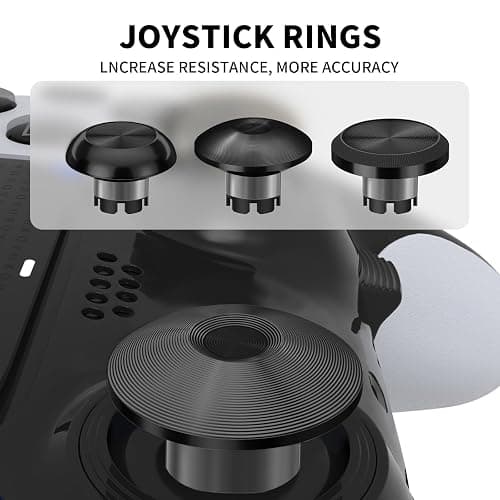CHARM FOCUS Metal Thumbsticks for PS5 Edge Controller, Analog Thumb Sticks Caps Replacement Kit for PS5 Dual Sense Edge Stick Module, 6 Joysticks, Black thumbnail 3