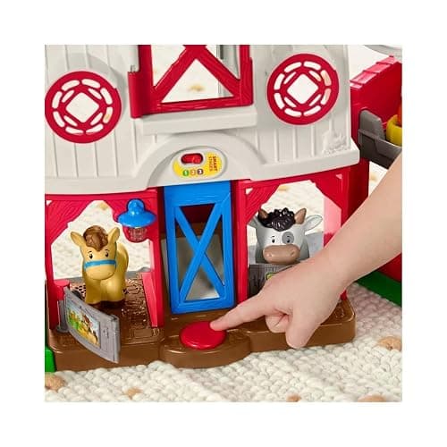 Fisher-Price Little People Toddler Learning Toy Caring for Animals Farm Playset with Smart Stages for Pretend Play Kids Ages 1+ years (Amazon Exclusive) | Toddler Learning Toy, Smart Stages Content with Educational Music, Pretend Play, Ages 1+ years (Amazon Exclusive) thumbnail 2