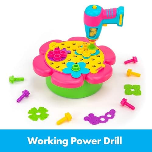 Educational Insights Design & Drill Flower Power Studio, Drill Toy, 50-Pieces, Gift for Kids Ages 3+ thumbnail 3
