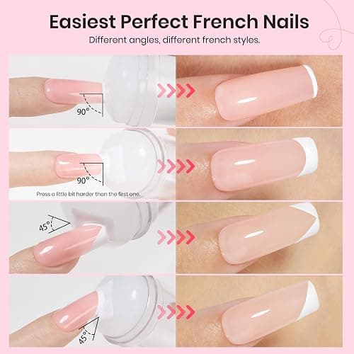 Beetles Nail Stamp 3Pcs Silicone French Tip Nail Stamp Kit with Replacement Nail Stamper Heads and Scrapers Soft Silicone Nail Printing Tool for Home Manicure Diy Nail Art Salon Gifts for Girls thumbnail 5