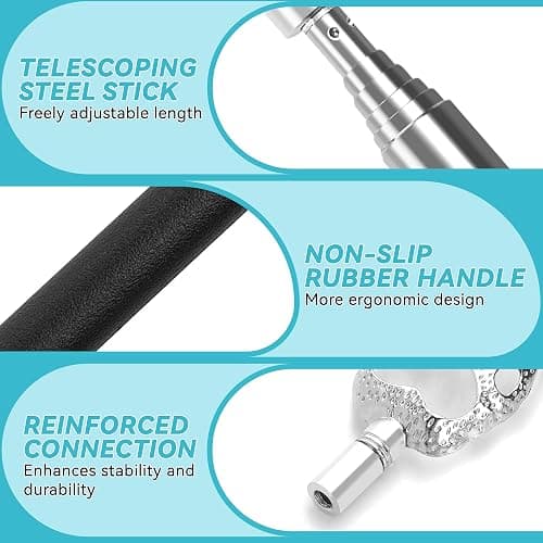 Telescoping Back Scratcher with 3 Detachable Heads, Gifts for Christmas, Stocking Stuffers for Men, Women, Him, Her, Dad, Funny White Elephant Gifts for Adults, Gift Box Included thumbnail 5