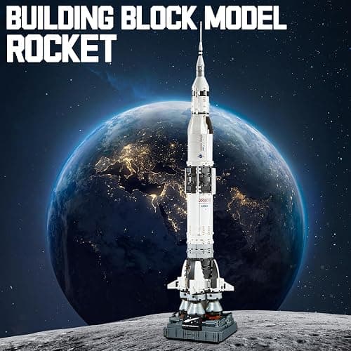 APENGBAOL Saturn V Space Rocket and Vehicles Building Blocks Set,613 Precision Space Shuttle Building Block Toys for Kids .Gifts for Adults thumbnail 6